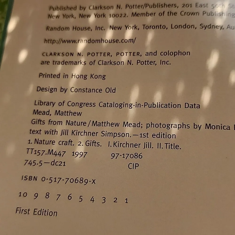 Gifts From Nature Hardcover Book Matthew Mead